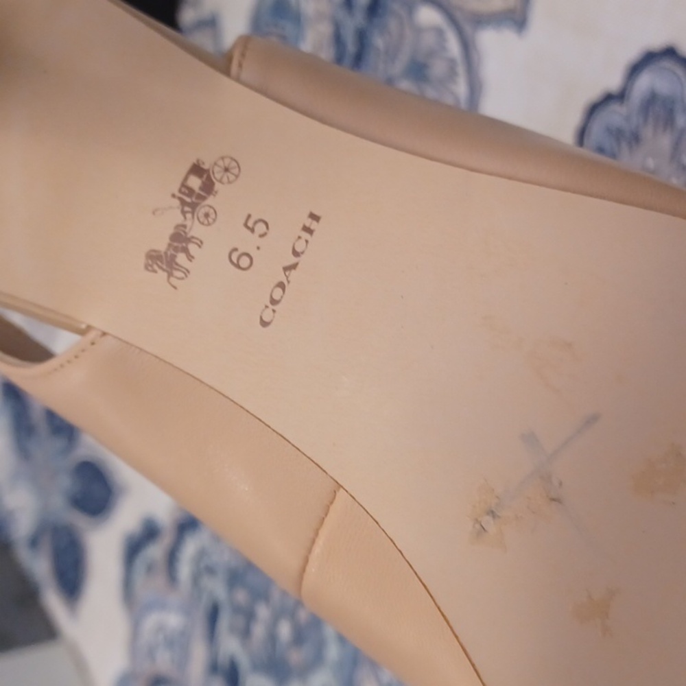 New Coach Jillian Beachwood  Slingback Heels Great Neutral SZ 6.5B - Picture 8 of 16
